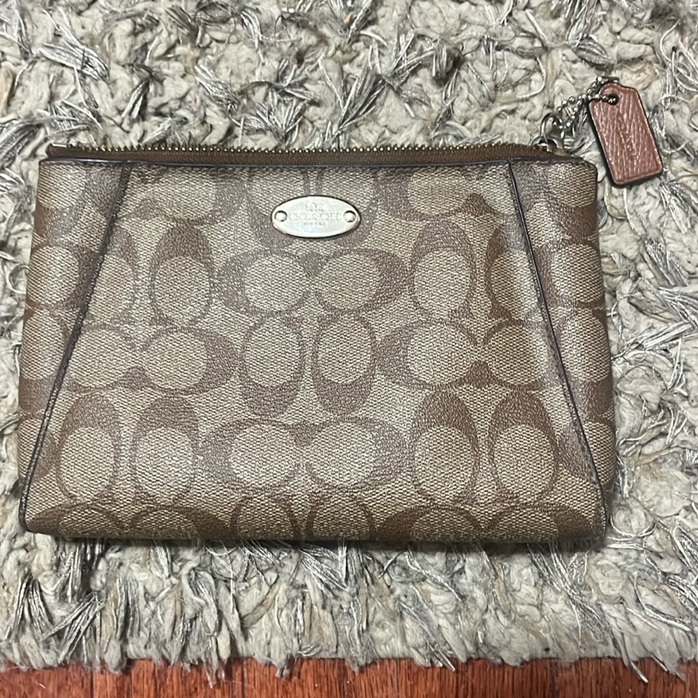 Coach clutch handbag purse wallet brown